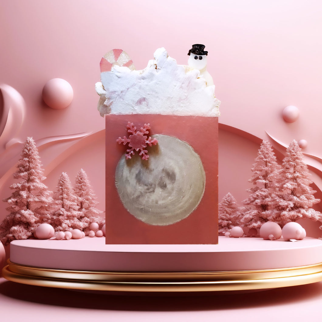 Sopo Handmade Snowman Soap, Cold Process for Face & Body - 1 piece