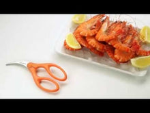 Load and play video in Gallery viewer, Tescoma Presto Seafood Shrimp Scissors - Orange
