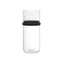 Load image into Gallery viewer, Brabantia Glass Storage Jar with Measuring Cup - 1 Liter, Dark Grey
