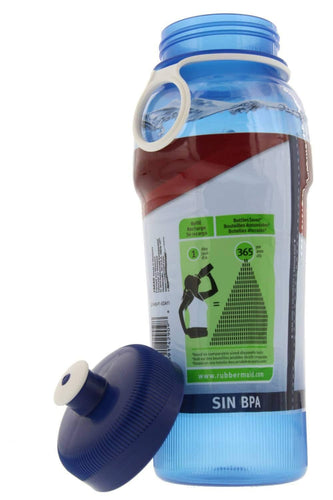 Rubbermaid Water Bottle with Squirt Cap and with Loop for Easy Carrying - Blue - 950ml