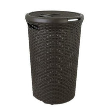 Load image into Gallery viewer, Curver Rattan Round Laundry Hamper - 48 Liters, Black
