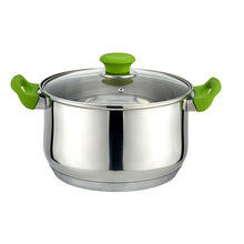 Load image into Gallery viewer, Muhler Cooking Pots with Glass Lid - Stainless Steel, Available in Several Sizes

