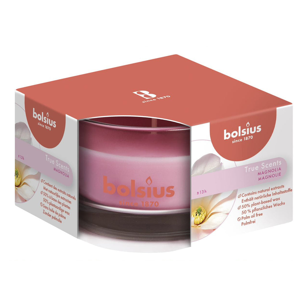 Bolsius True Scents Magnolia Candle in Glass, Scented - Available in different sizes