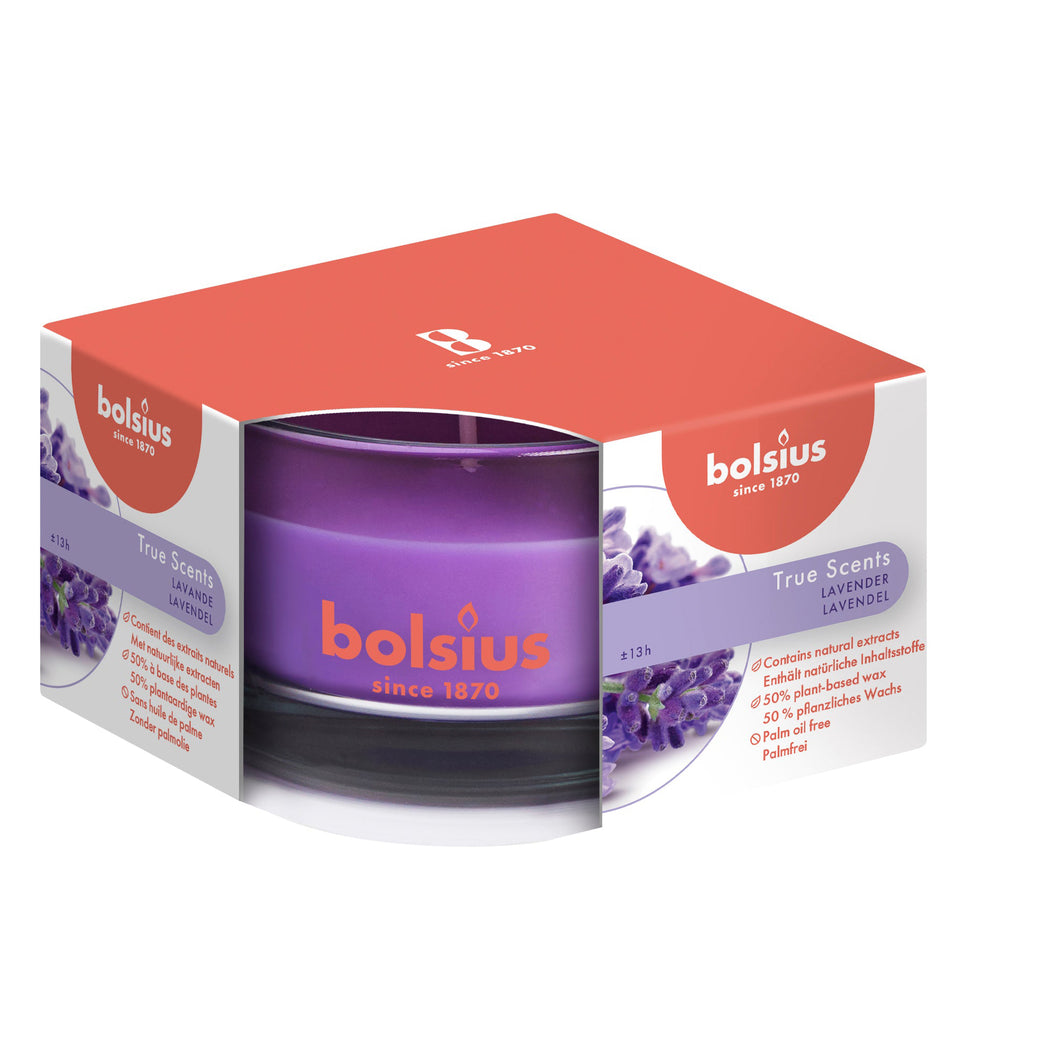 Bolsius True Scents Lavender Candle in Glass, Scented - Available in different sizes
