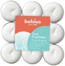 Load image into Gallery viewer, Bolsius True Freshness Anti-Tobacco Tealight Candles, Fresh Breeze - Pack of 18

