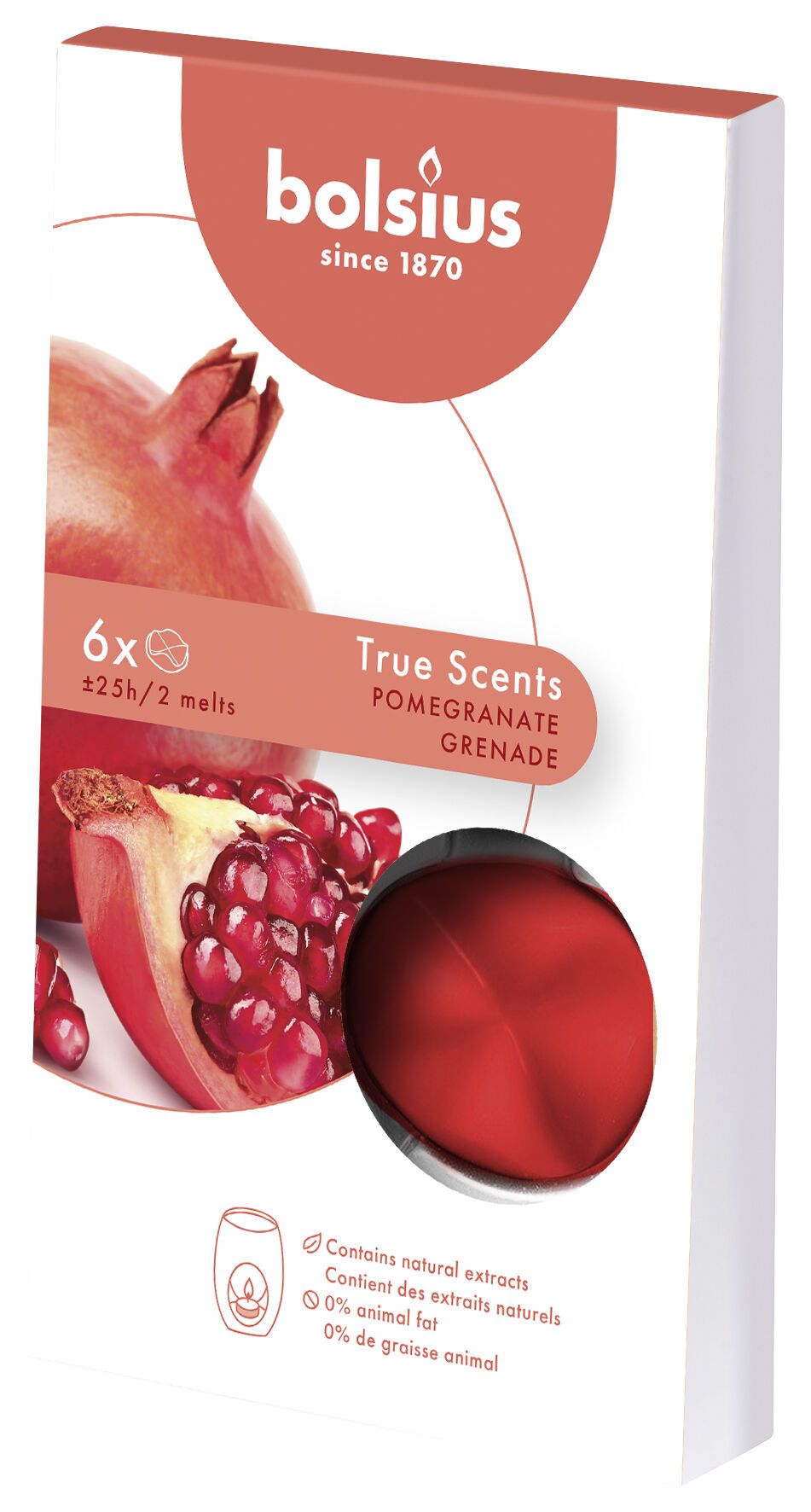 Bolsius True Scents Wax Melts Refills, Pack of 6 - Pomegranate