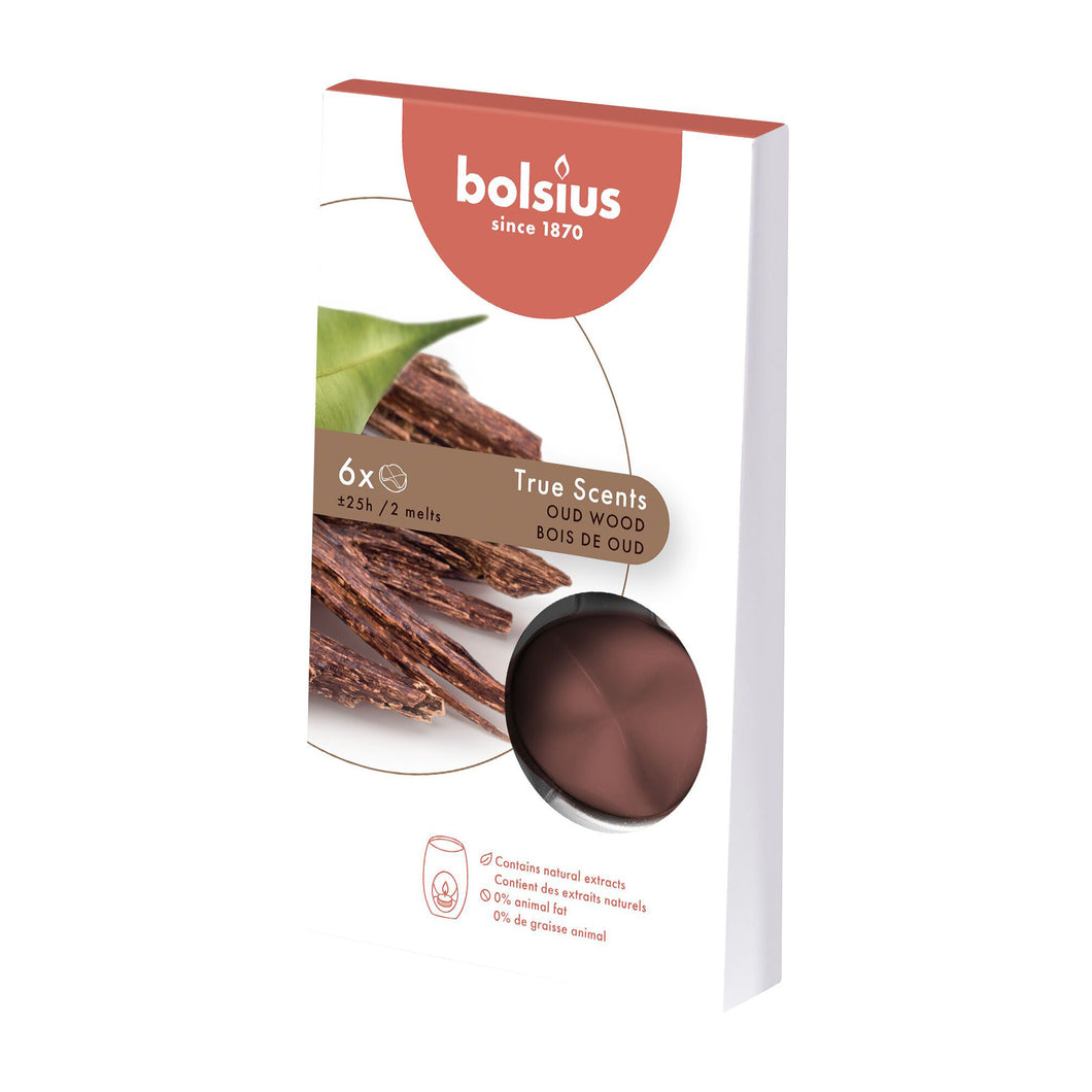 Bolsius True Scents Wax Melts Refills, Pack of 6 - Oud Wood