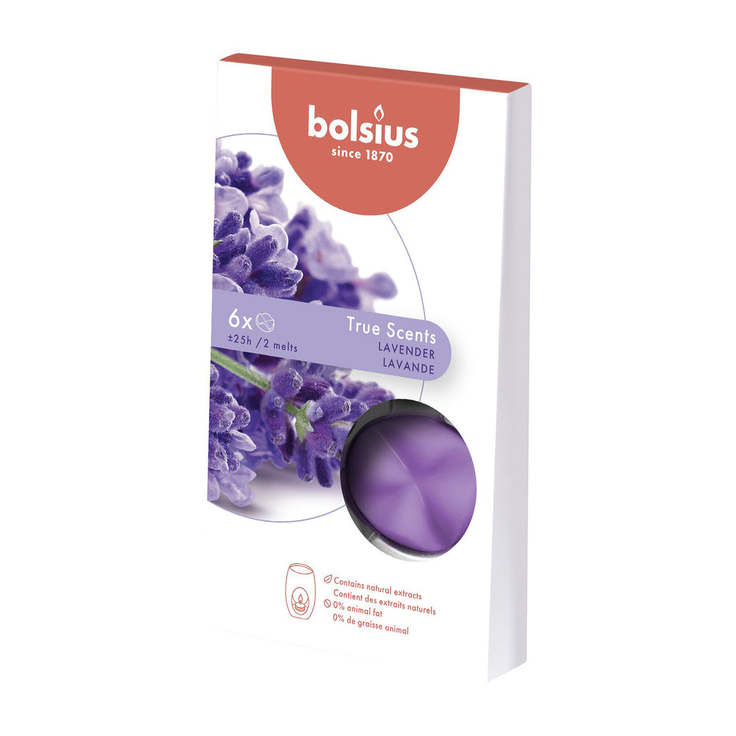 Bolsius True Scents Wax Melts Refills, Pack of 6 - Lavender