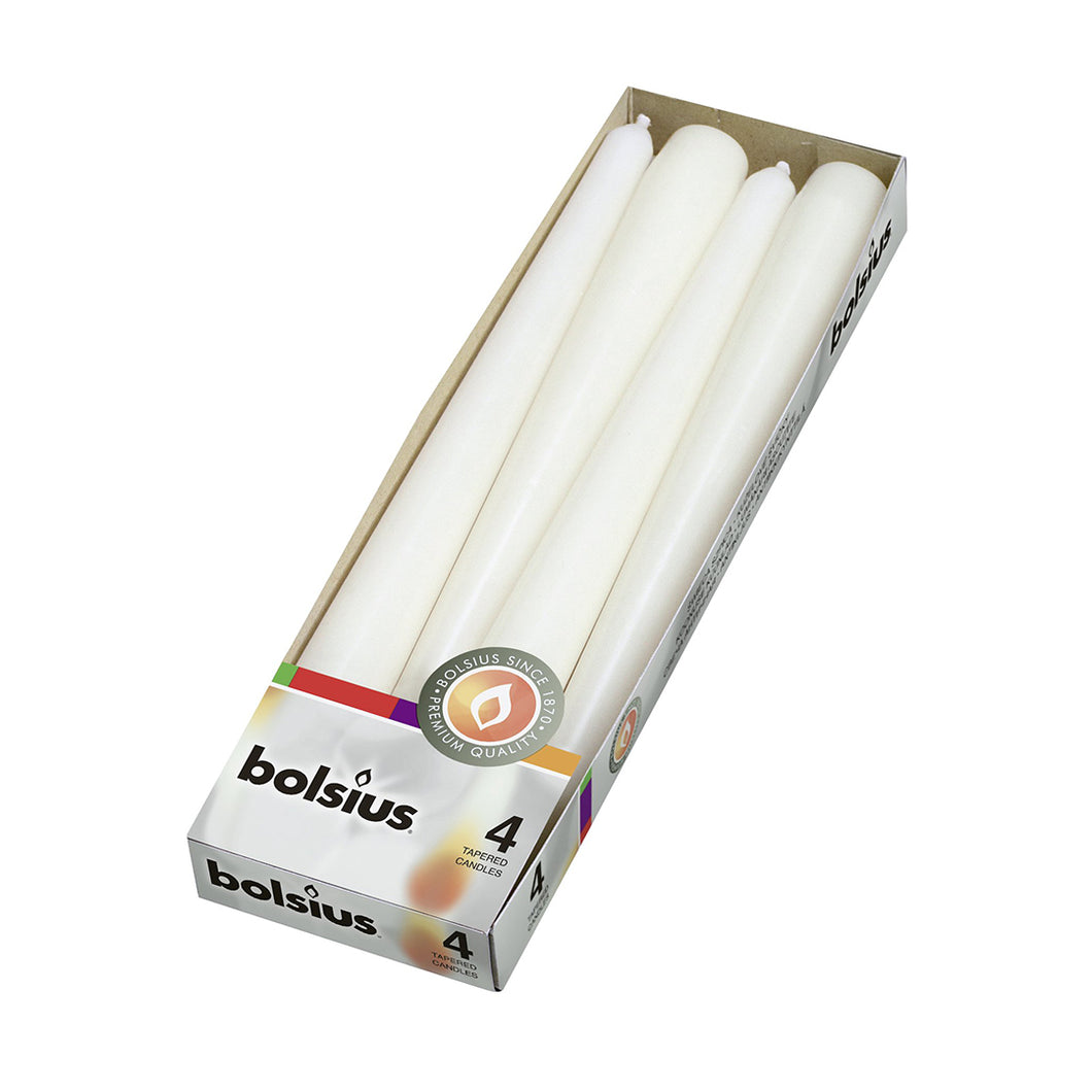 Bolsius Box of 4 Tapered Candles 245/24mm - Available in different colors