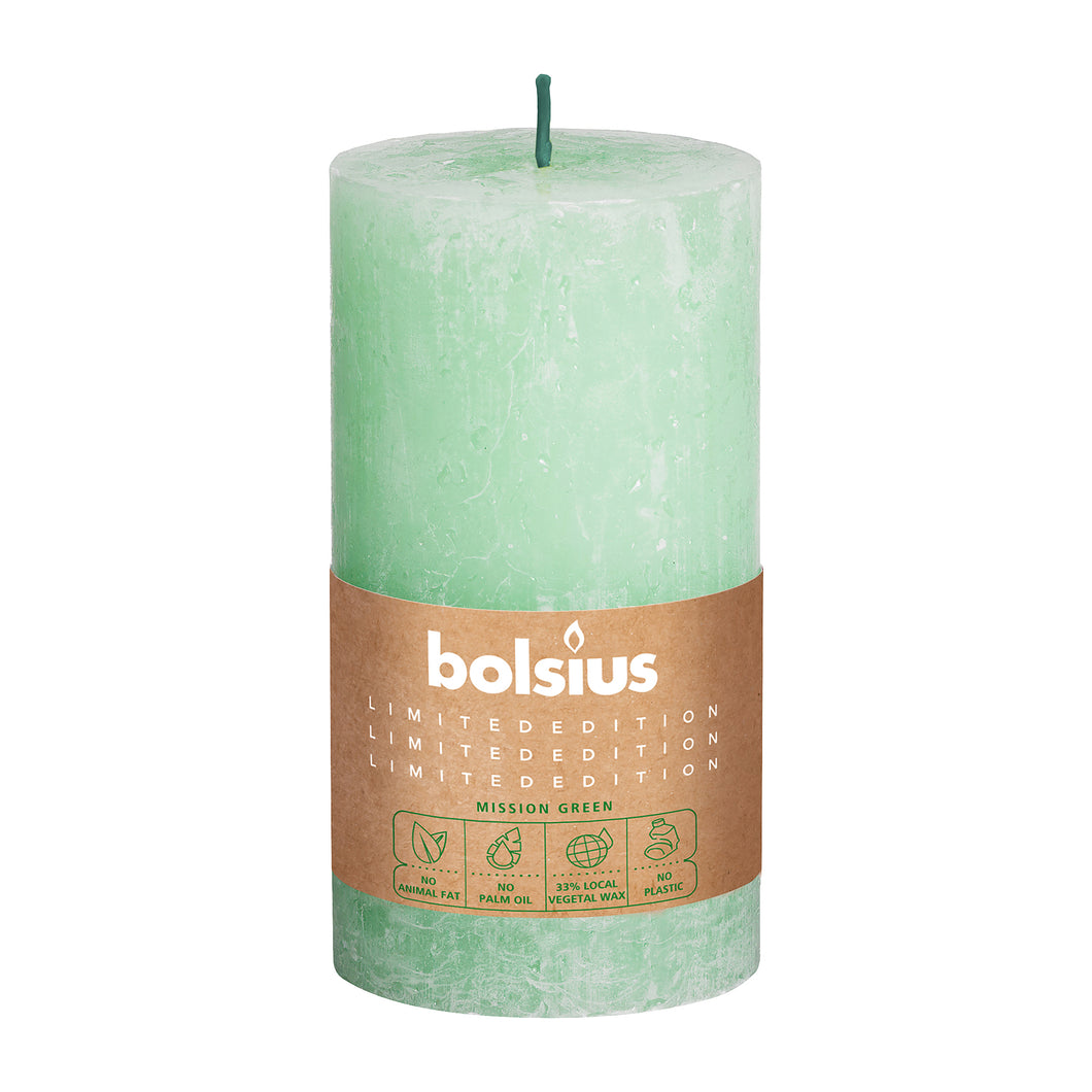 Bolsius Divine Earth Rustic Candles, Water - 130/68mm