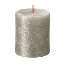 Load image into Gallery viewer, Bolsius Shimmer Small Rustic Pillar Candle, Champagne - 80/68mm
