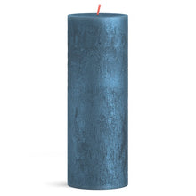 Load image into Gallery viewer, Bolsius Shimmer Large Rustic Pillar Candle, Blue - 190/68mm
