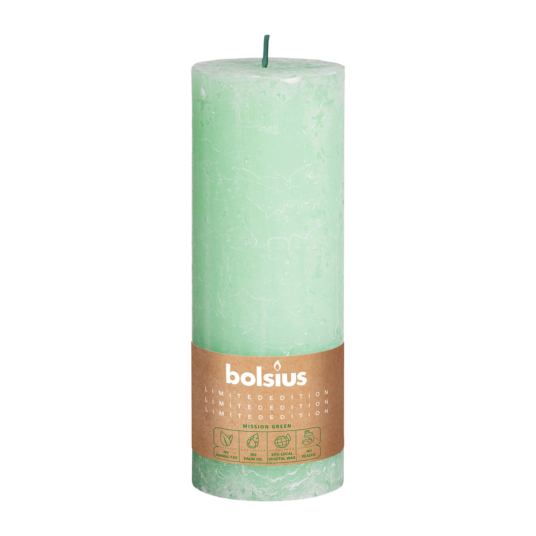 Bolsius Divine Earth Rustic Candles, Water - 190/68mm