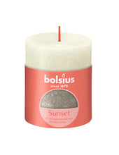 Load image into Gallery viewer, Bolsius Sunset Small Rustic Pillar Candle, Soft Pearl &amp; Champagne - 80/68mm
