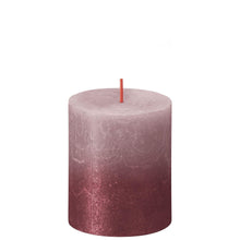 Load image into Gallery viewer, Bolsius Sunset Small Rustic Pillar Candle, Ash Rose &amp; Red - 80/68mm
