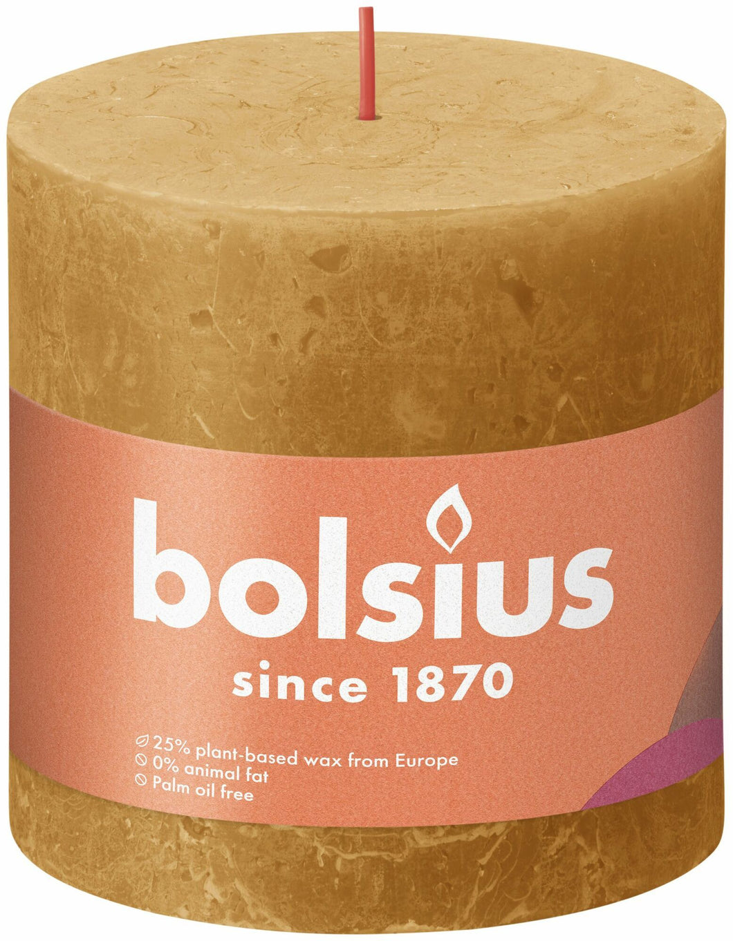 Bolsius Shine Rustic Pillar Candle, Honeycomb Yellow - 100/100mm