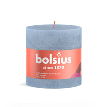 Load image into Gallery viewer, Bolsius Shine Rustic Pillar Candle, Sky Blue - 100/100mm
