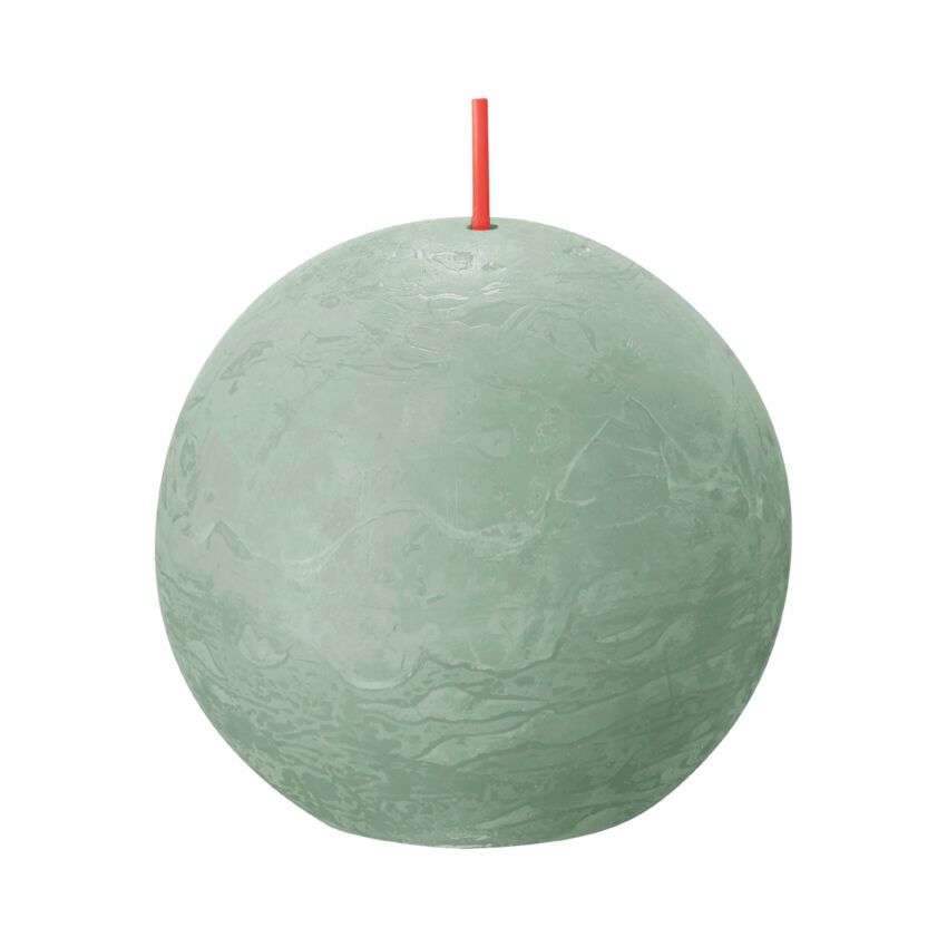 Bolsius Shine Rustic Ball Candles Small, Jade Green - 76mm