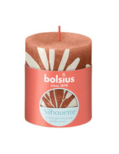 Load image into Gallery viewer, Bolsius Silhouette Small Rustic Pillar Candle, Printed Rusty Pink - 80/68mm
