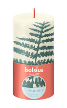 Load image into Gallery viewer, Bolsius Silhouette Medium Rustic Pillar Candle, Printed Soft Pearl- 130/68mm
