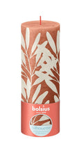 Load image into Gallery viewer, Bolsius Silhouette Large Rustic Pillar Candle, Printed Rustic Pink- 190/68mm
