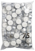 Load image into Gallery viewer, Bolsius Bag of 75 Tealight (Nightlight) Candles, 8-hour Burn Time
