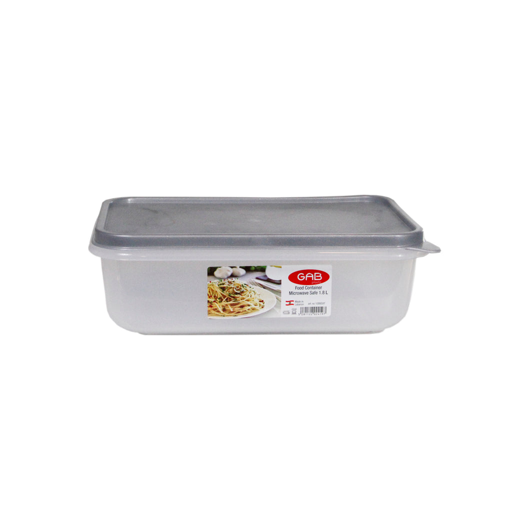 Gab Plastic Rectangular Food Containers Microwave Safe - 1.8 Liters,  Available in several colors