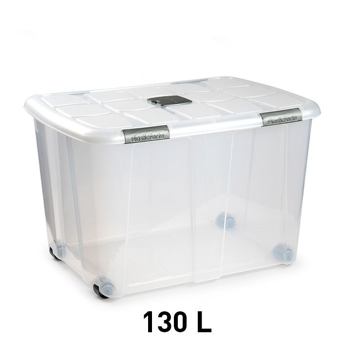Plastic Forte Box Nº16 with Wheels – 130L, 54 x 74 x 48cm