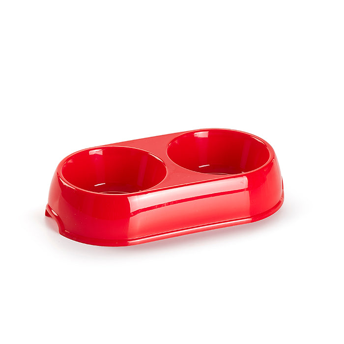 Plastic Forte Double Pet Bowl, Small - Available in different colors