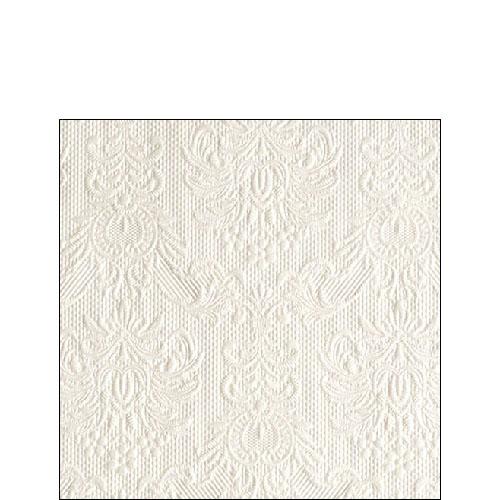 Ambiente Embossed Napkins Elegance Pearl White -  Available in 2 sizes