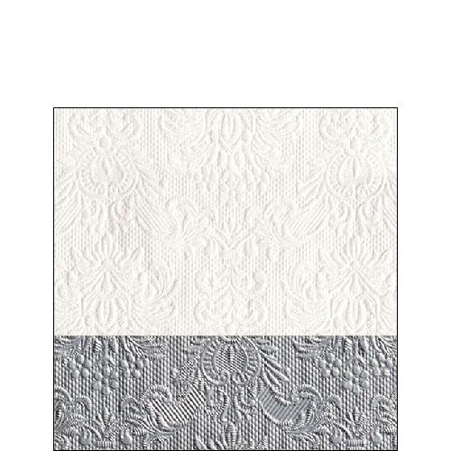 Ambiente Embossed Napkins Elegance Dip Silver -  Available in 2 sizes