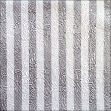Load image into Gallery viewer, Ambiente Embossed Napkins Silver Stripes - Large
