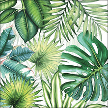 Load image into Gallery viewer, Ambiente Tropical Leaves White Napkins -  Available in 2 sizes
