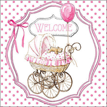 Load image into Gallery viewer, Ambiente Welcome Baby Girl Pink Napkins -  Available in 2 sizes
