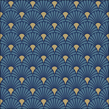 Load image into Gallery viewer, Ambiente Art Deco Blue &amp; Gold Napkins - Large
