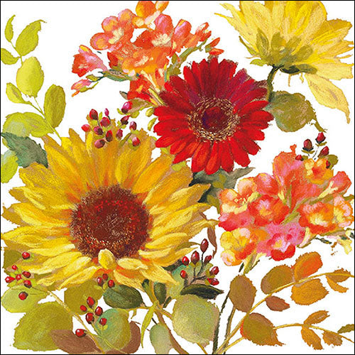 Ambiente Sunny Flowers Cream Napkins - Large