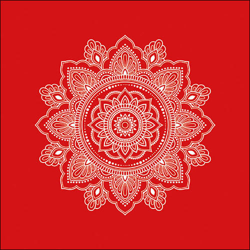 Ambiente Mandala White/Red Napkins - Large