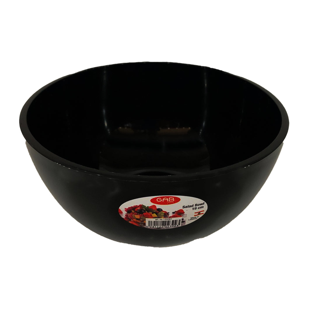 Gab Plastic Acrylic Bowl, 19cm - Black