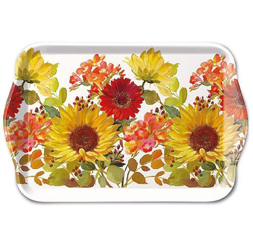 Ambiente Melamine Tray Sunny Flowers Cream - 13x21cm