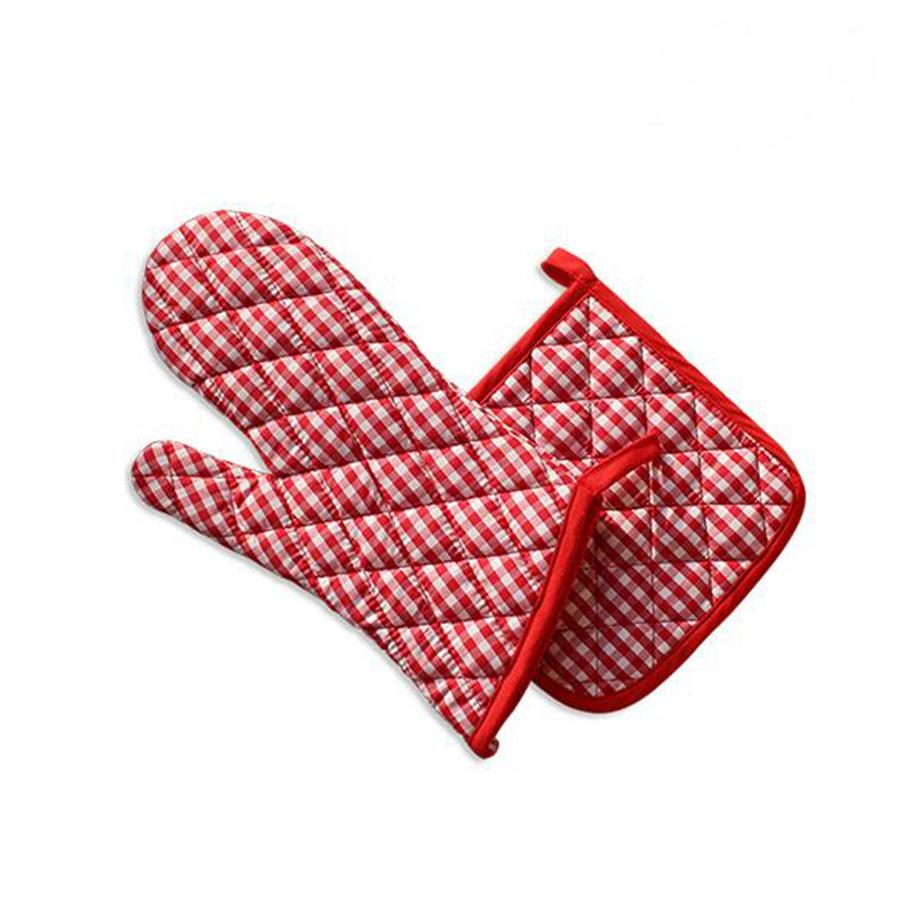 Gab Home Set of Pot Holder and Oven Mitt with Design, 2 Pieces – Available in several colors