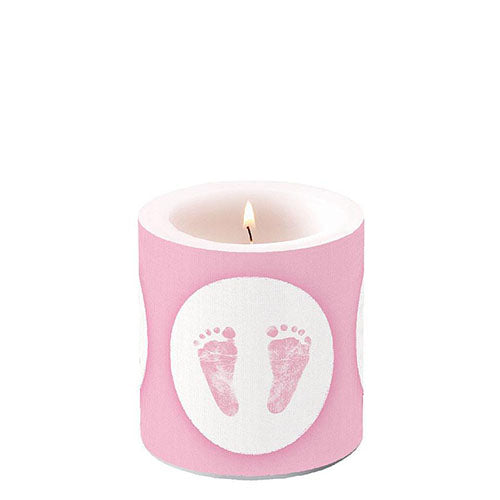 Ambiente Baby Girl Candle Baby Steps, Pink - Unscented
