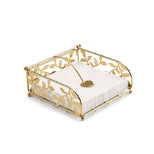 Load image into Gallery viewer, Ambiente Large Metal Napkin Holder with Branch Design, Gold
