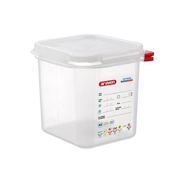 Araven Airtight Containers GN (Gastronom) 1/6 - 17.6 x 16.2 x 15.6cm (2.6 Liters)