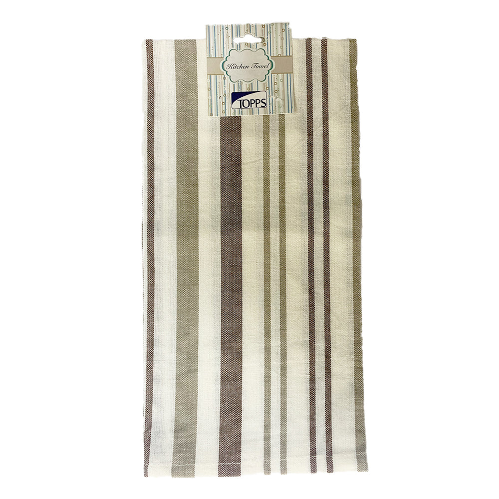 Topps Linear Design Kitchen Towels - 50 x 70cm, 100% Cotton