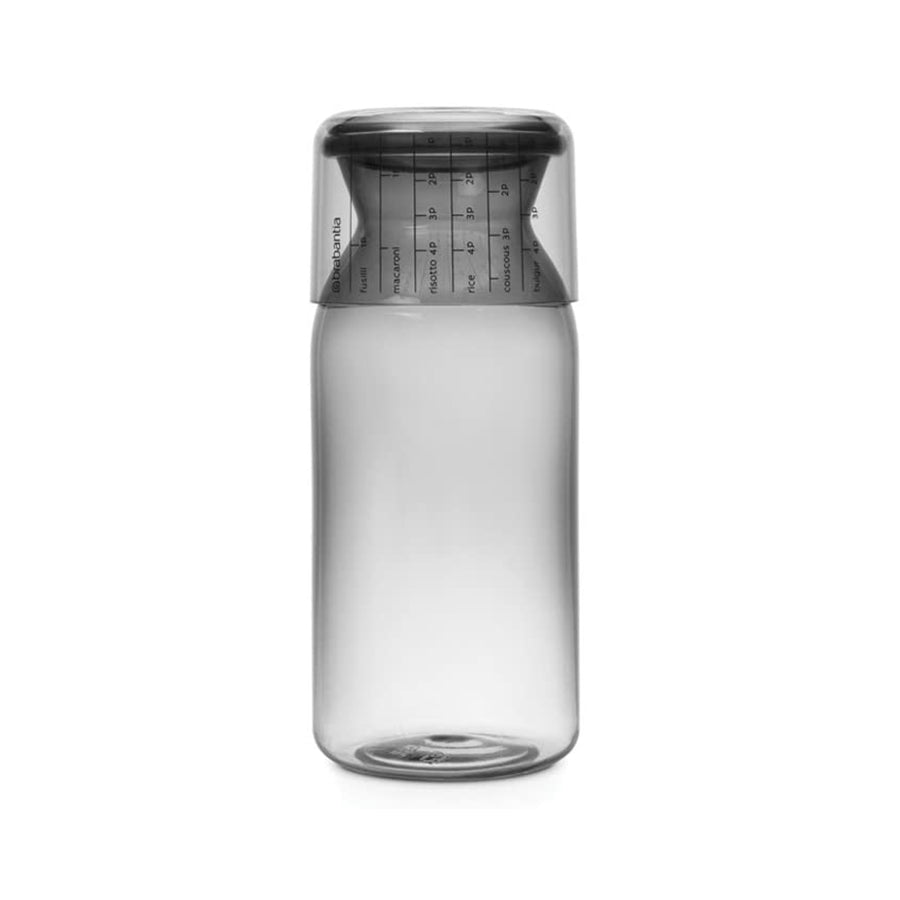 Brabantia Storage Jar With Measuring Cup, 1.3L - Dark Grey