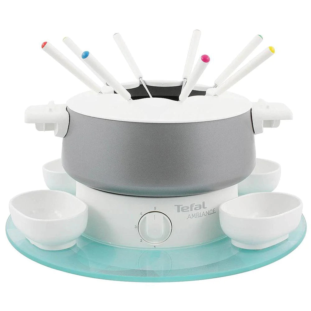 Tefal Ambiance Fondue with Rotating Glass Plate & 8 Forks - 800W
