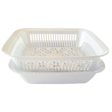 Load image into Gallery viewer, Gab Plastic Rectangular Colander with Bowl - 36 x27cm, Available in Several Colors
