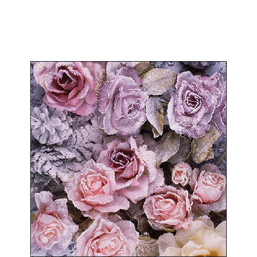 Ambiente Winter Roses Napkins -  Available in 2 sizes