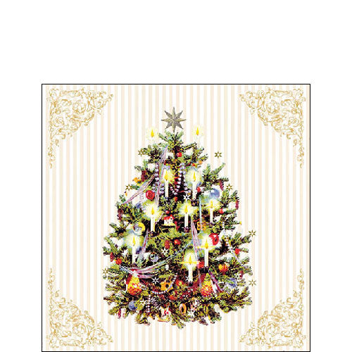 Ambiente X-Mas Tree Cream Napkins -  Available in 2 sizes