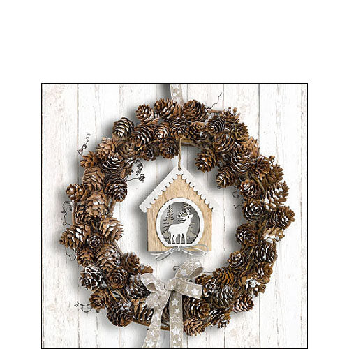 Ambiente Pine Cone Wreath Napkins -  Available in 2 sizes